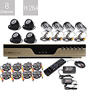 à très faible prix de 8ch H.264 DVR CCTV kit (8 caméras de vision nocturne CMOS)