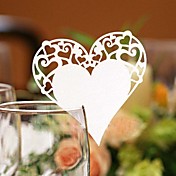 classique carte de place en forme de coeur (jeu de 12)