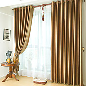 (One Panel) Classic Embossed Brown Blackout Curtain 