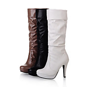 élégant en similicuir stiletto talon mi-mollet bottes parti / chaussures de soirée plus de couleurs ()