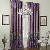 (One Panel) Traditional Piecing Lined Curtain 