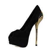 Daim talon aiguille peep toe Pompes fête / chaussures de soirée