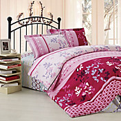 JAJEMON Feuille coton imprimé floral matelas mou (4 pièces Set) 200 * 230 (1,5 kg)