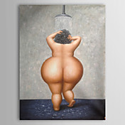 Hand Painted Oil Painting People Nude Bathing Woman with Stretched Frame 1307-PE0280