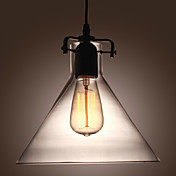 60W Lumière contemporain pendentif en métal avec abat-jour en verre