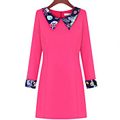 Pan Collar Dress Sleeeve long Floral sœurs de femmes