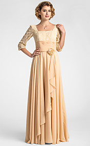 place une ligne de plancher-longueur dentelle et mousseline Mère de la robe de mariée