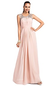  gaine / colonne bijou parole longueur robe de soirée en mousseline de soie