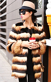 Manches longues col en fausse fourrure Party / manteau occasionnel