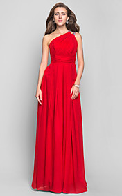 gaine / colonne d'un étage longueur robe de soirée en mousseline de soie de l'épaule (551342)