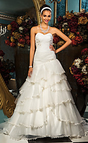 trompette / sirène sweetheart robe de mariée en tulle